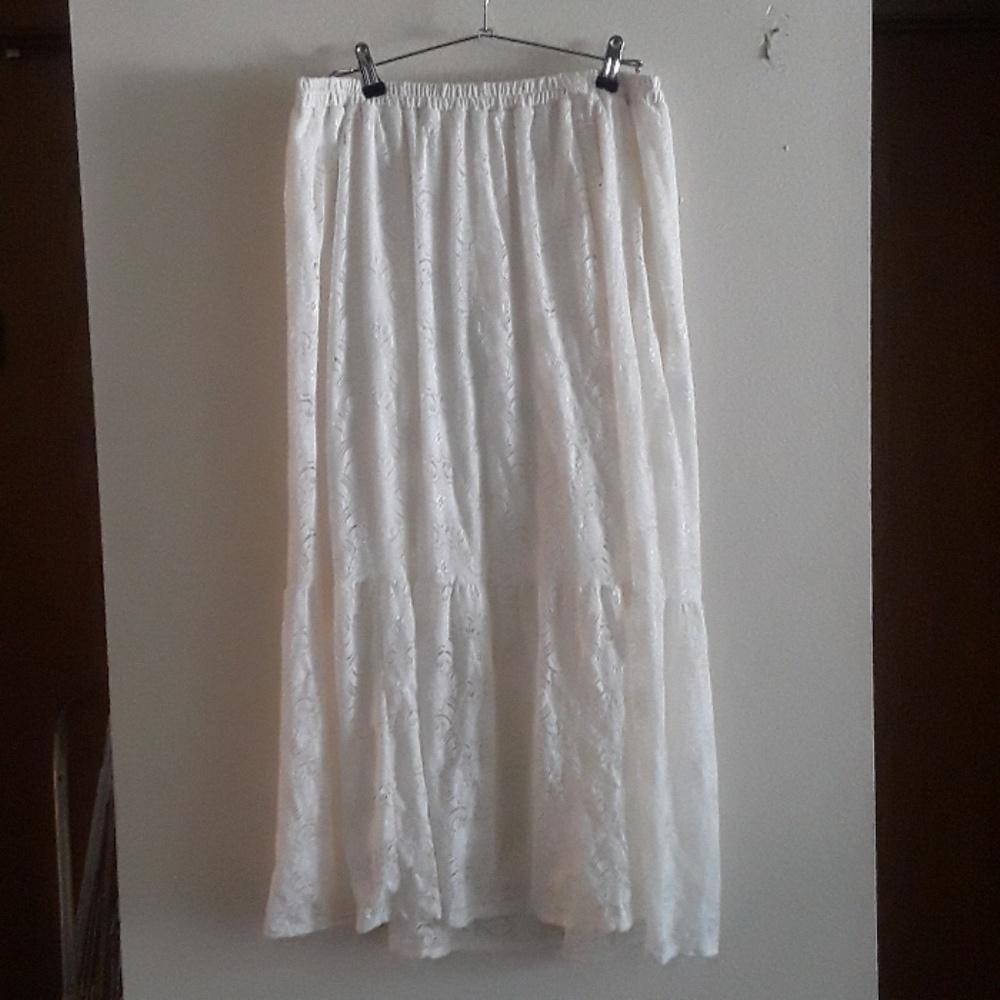 Maxi White Lace Skirt